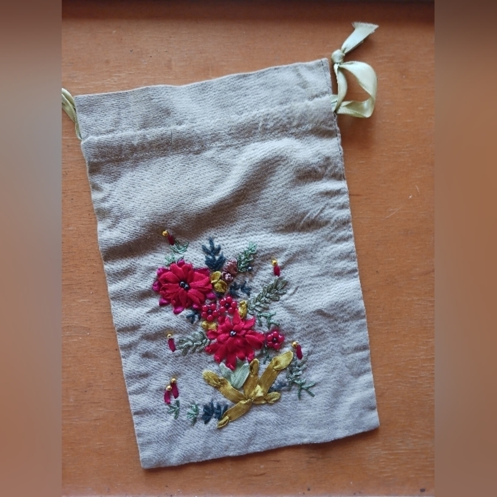 Embroidered Drawstring Bag - Picture 2 of 5
